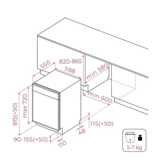 Built-in dishwasher TEKA DFI 46720, PremiumDry 60 cm