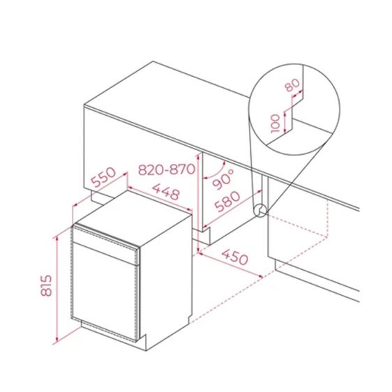 Built-in dishwasher TEKA DFI 74860, 45 cm, 10 place settings