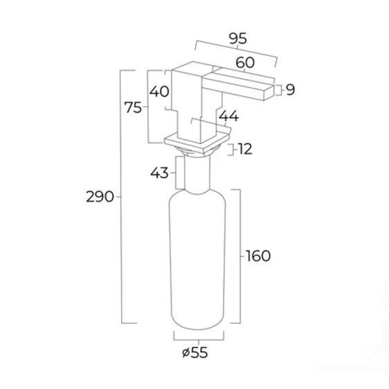 Soap dispenser TEKA 115890041, square, black