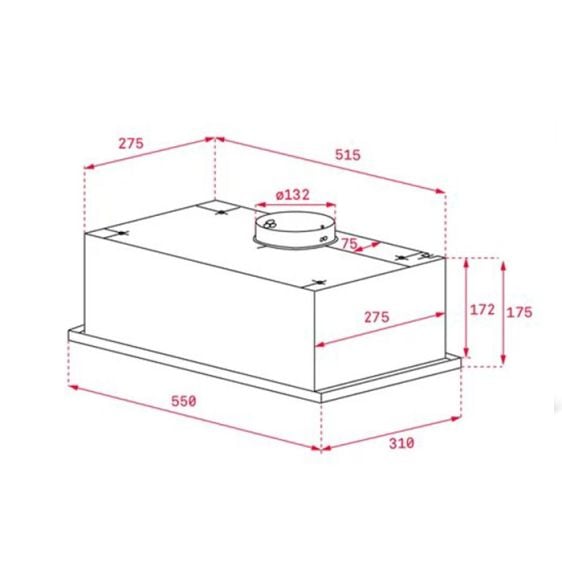 Built-in hood TEKA GFG2 white, 341 m³/h, 55 cm 40446751