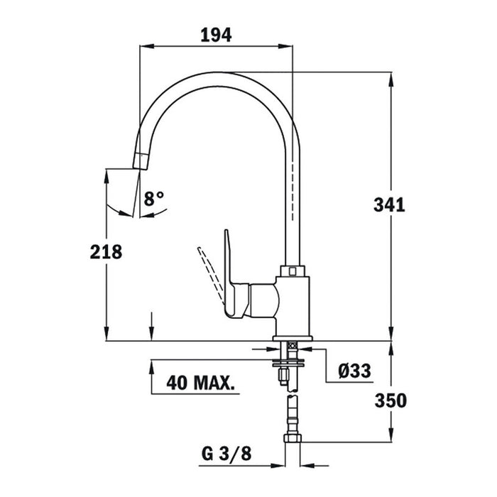 TEKA SP 995 GRANITE COATED KITCHEN MIXER - IVORY