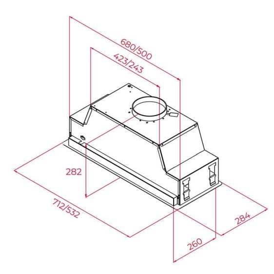 Built-in hood TEKA GFL 57760, 760 m³/h, 50 cm 113100007