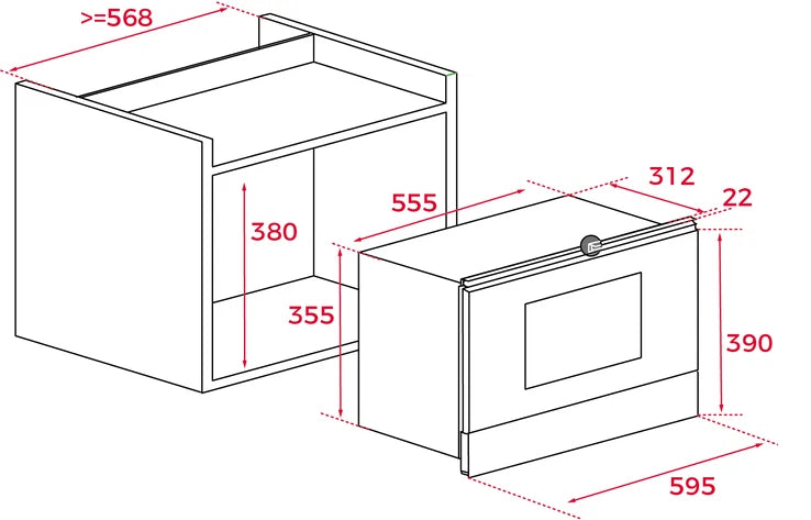 Built-in microwave oven Teka MWR 22 BI VANILLA E.190.VA/ME, 22, Mechanical