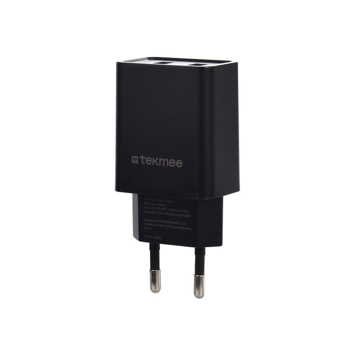 CHARGED FROM EL. NETWORK 2 X USB 5V/2.4A TEKMEE FAST CHARGE