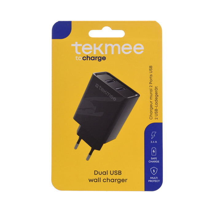 CHARGED FROM EL. NETWORK 2 X USB 5V/2.4A TEKMEE FAST CHARGE