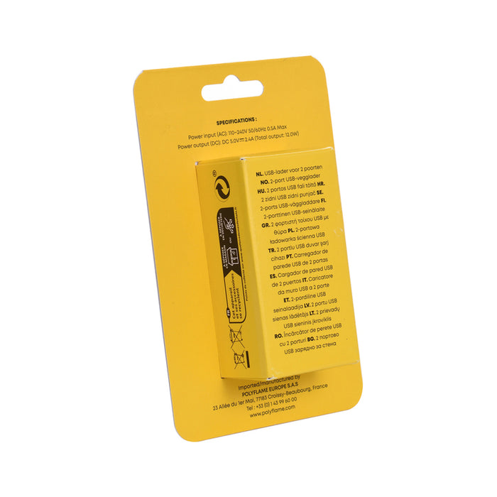 CHARGED FROM EL. NETWORK 2 X USB 5V/2.4A TEKMEE FAST CHARGE