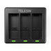 Telesin 3-slot charger + 2 batteries for GoPro Hero 12 / Hero 11 / Hero 10 / Hero 9 - For sports