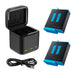 Telesin 3-slot charger box for GoPro Hero 9 / Hero 10 / Hero 11 / Hero 12 + 2 batteries (GP-BNC-901) - For sports