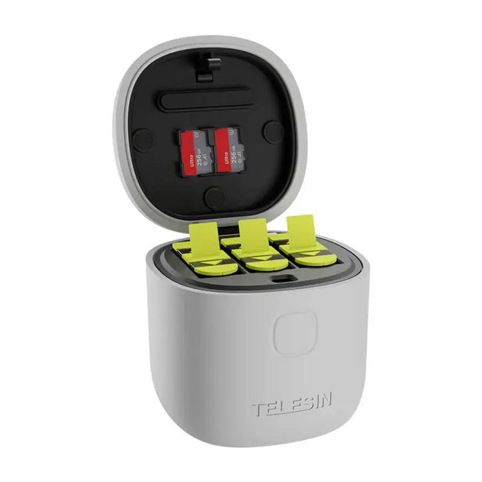 Telesin Allin box triple-channel charger + 3 batteries for GoPro Hero 12 / 11 / 10 / 9 (yellow) - For sports