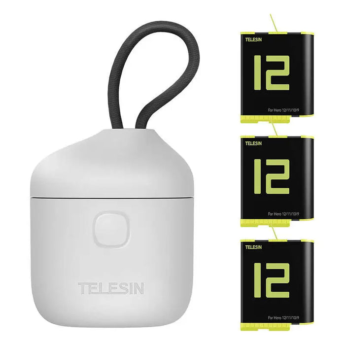 Telesin Allin box triple-channel charger + 3 batteries for GoPro Hero 12 / 11 / 10 / 9 (yellow) - For sports
