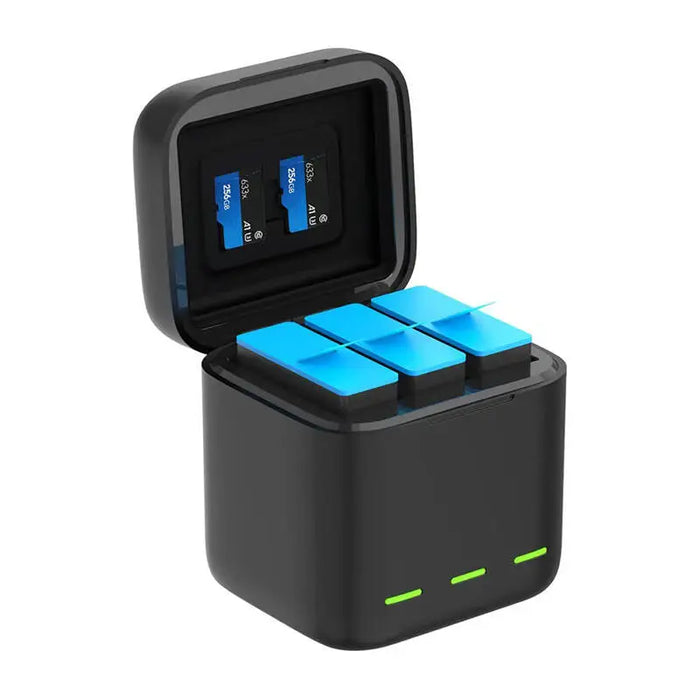 Telesin three-channel box charger + 3 TELESIN batteries for GoPro Hero 9 / 10 / 11 / 12 - For sports