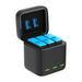 Telesin three-channel box charger + 3 TELESIN batteries for GoPro Hero 9 / 10 / 11 / 12 - For sports