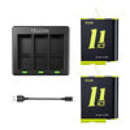 Telesin three-channel charger + 2 batteries for GoPro Hero 9 / 10 / 11 / 12 (GP-BTR-903-B) - For sports