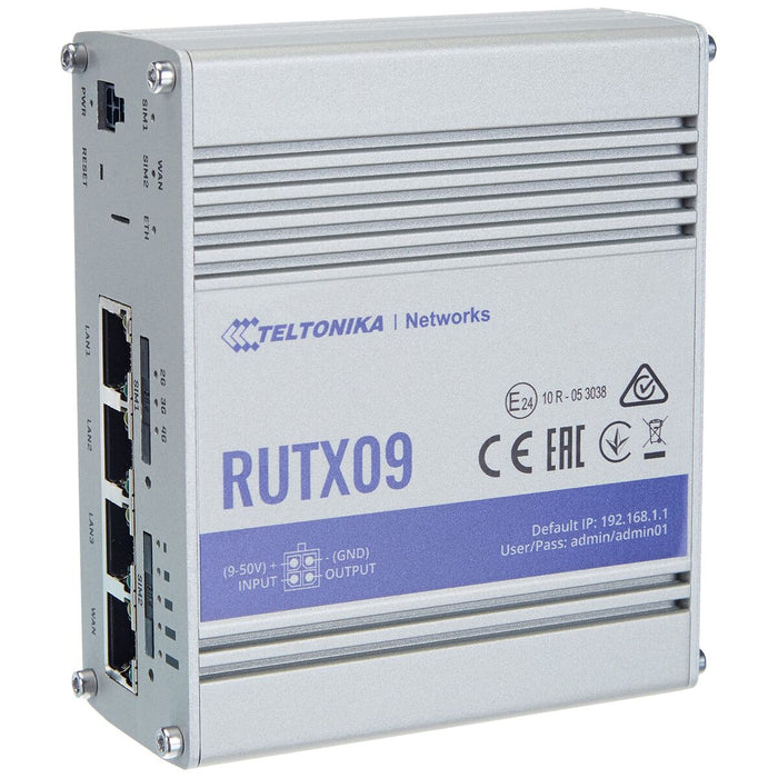 Router Teltonika RUTX09 White Aluminium USB 2.0 RJ45 Ethernet LAN USB x 3 USB x 1 Wi-Fi