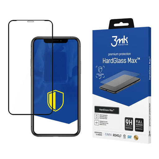 Tempered glass 3mk HardGlass Max Black for Apple iPhone X / XS / 11 Pro - *Kategoria tymczasowa<<<HurtelXML
