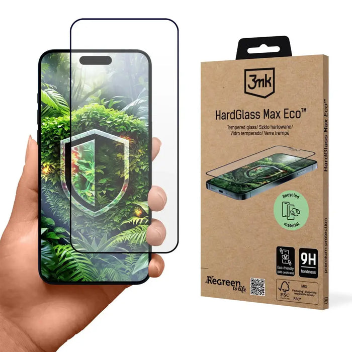 Tempered glass 3mk HardGlass Max Eco for Apple iPhone 16 Pro - Cell phone tempered glass<<<HurtelXML