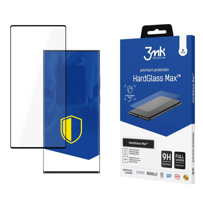 Tempered glass 3mk HardGlass Max FingerPrint for Samsung Galaxy S22 Ultra 5G - Cell phone tempered glass<<<HurtelXML