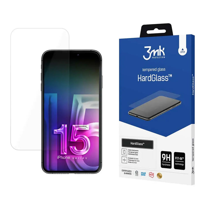 Tempered Glass 9H 3mk HardGlass™ for iPhone 15 Pro - *Kategoria tymczasowa<<<HurtelXML
