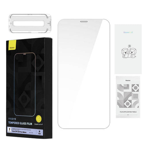 Tempered Glass Baseus 0.4mm Iphone 12 Pro MAX + cleaning kit - For smartphones<<<Tempered glass and screen