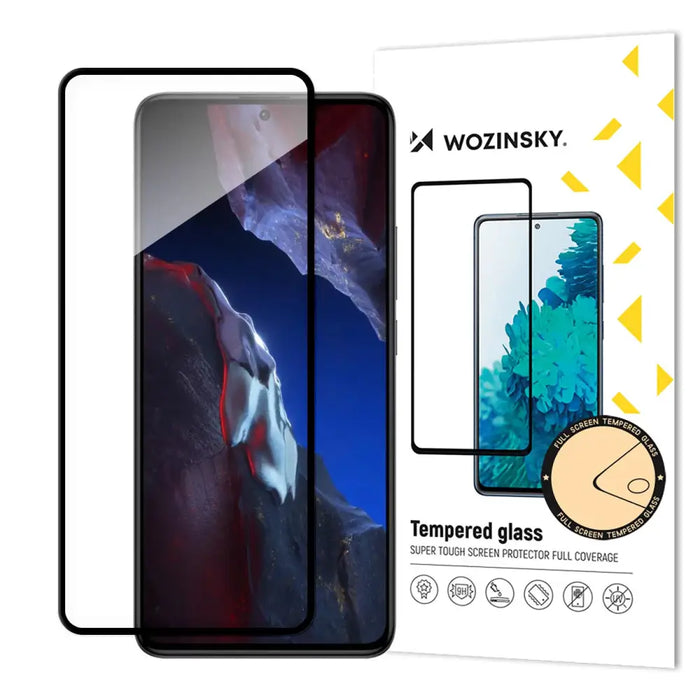 Tempered Glass for Xiaomi Poco F5 Pro 9H with Wozinsky Frame Full Glue Tempered Glass - Black - Cell phone tempered