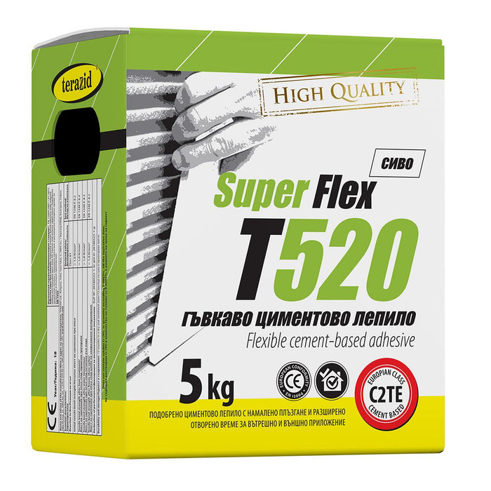 CEMENT ADHESIVE SUPER FLEX T520 5KG GRAY