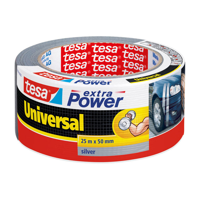 REINFORCED HOBBY TAPE 25M/50MM SILVER DUCT TAPE TESA
