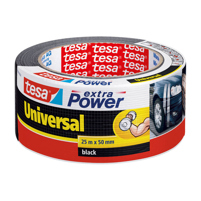 REINFORCED HOBBY TAPE 25M/50MM BLACK DUCT TAPE TESA