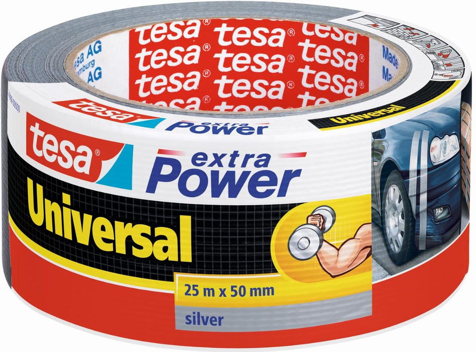 REINFORCED HOBBY TAPE 25M/50MM SILVER DUCT TAPE TESA