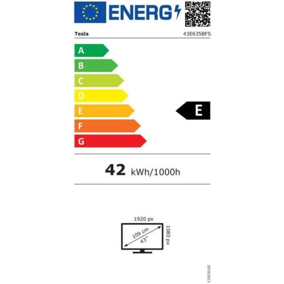 TV TESLA Series 6 43E635BFS, 43" (109 cm), Smart Android, Full HD
