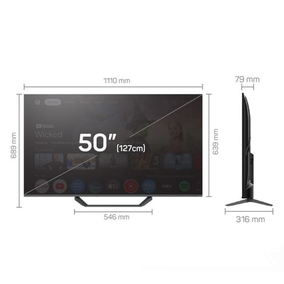 TV TESLA Q50E655GUS, 50" (127 cm), 4K Ultra HD, Google TV