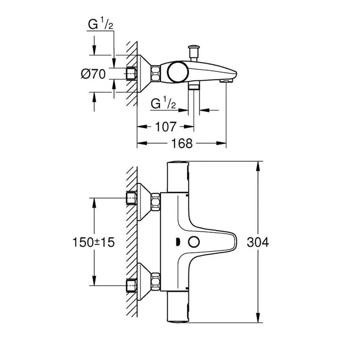 THERMOSTAT MIXER GROHE PRECISION START - Смесители с термостат<<<Смесители и душове<<<Баня<<<Praktiker&&&Смесители с