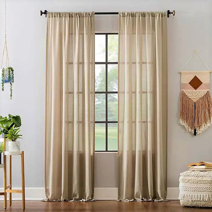 THIN CURTAIN 150X270 CM. BEIGE STRIPES - Пердета<<<Корнизи щори и пердета<<<Мебели и интериор<<<Praktiker