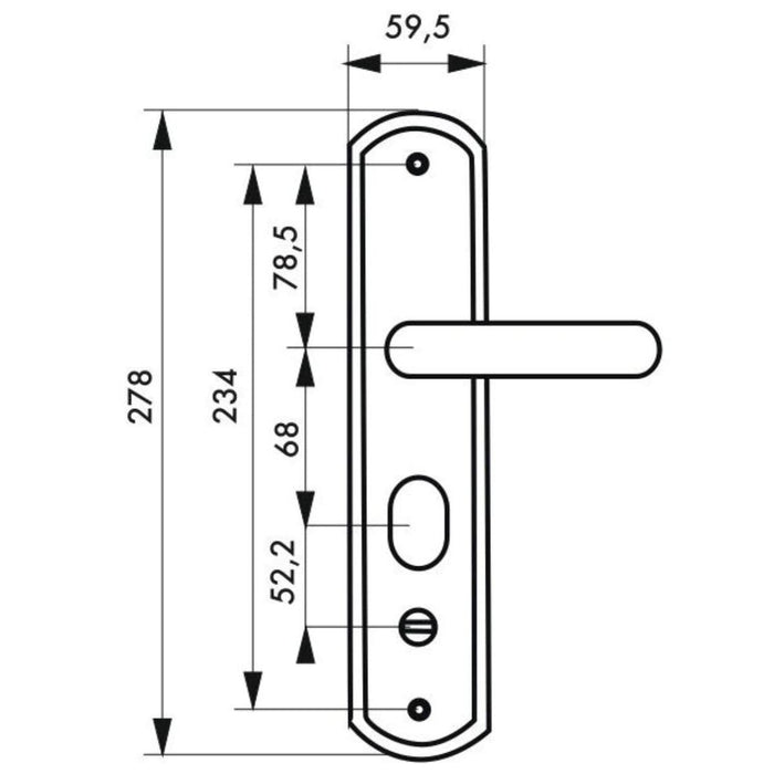 ENTRANCE DOOR HANDLE INTERAX 76MM RIGHT