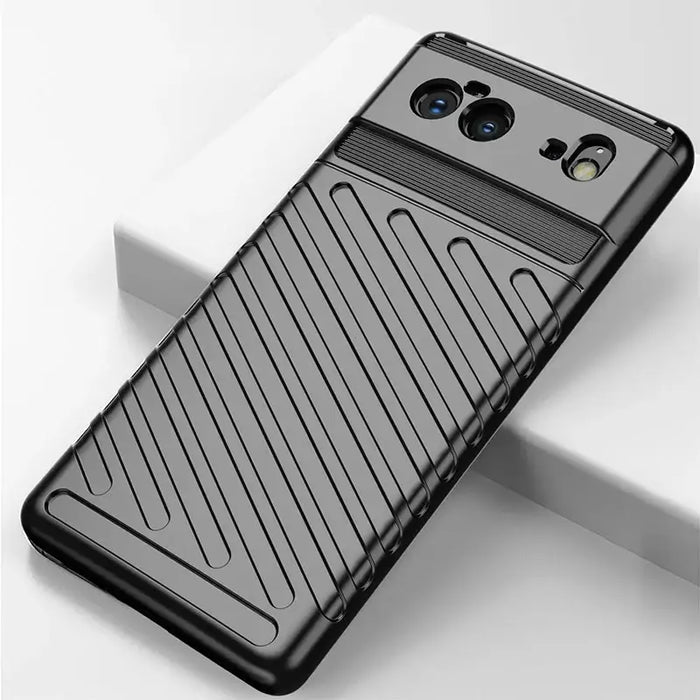 Thunder Case Flexible Tough Rugged Cover TPU Case for Google Pixel 6 black - Cell phone cases and covers<<<HurtelXML
