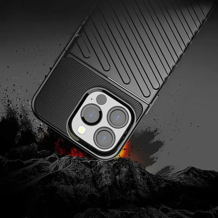 Thunder Case Flexible Tough Rugged Cover TPU Case for iPhone 13 Pro black - Cell phone cases and covers<<<HurtelXML