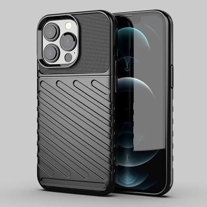 Thunder Case Flexible Tough Rugged Cover TPU Case for iPhone 13 Pro black - Cell phone cases and covers<<<HurtelXML