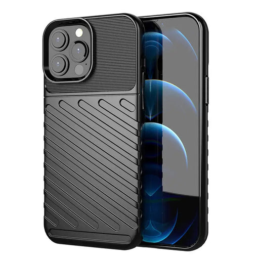 Thunder Case Flexible Tough Rugged Cover TPU Case for iPhone 13 Pro Max black - Cell phone cases and covers<<<HurtelXML