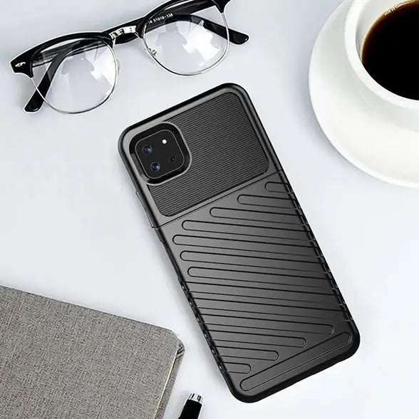 Thunder Case Flexible Tough Rugged Cover TPU Case for Samsung Galaxy A22 5G black - Cell phone cases