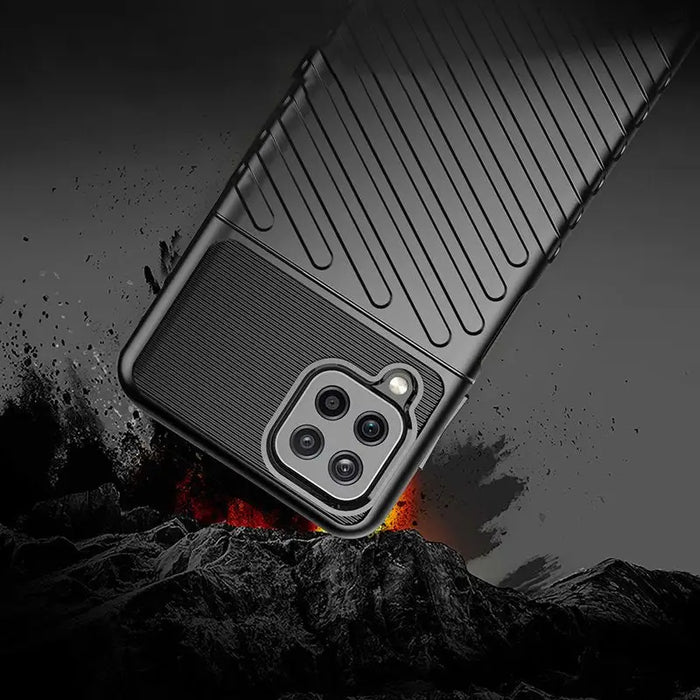 Thunder Case Flexible Tough Rugged Cover TPU Case for Samsung Galaxy A22 4G black - Cell phone cases