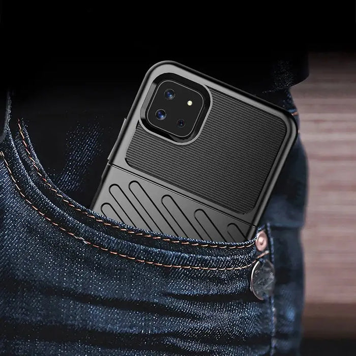 Thunder Case Flexible Tough Rugged Cover TPU Case for Samsung Galaxy A22 5G black - Cell phone cases
