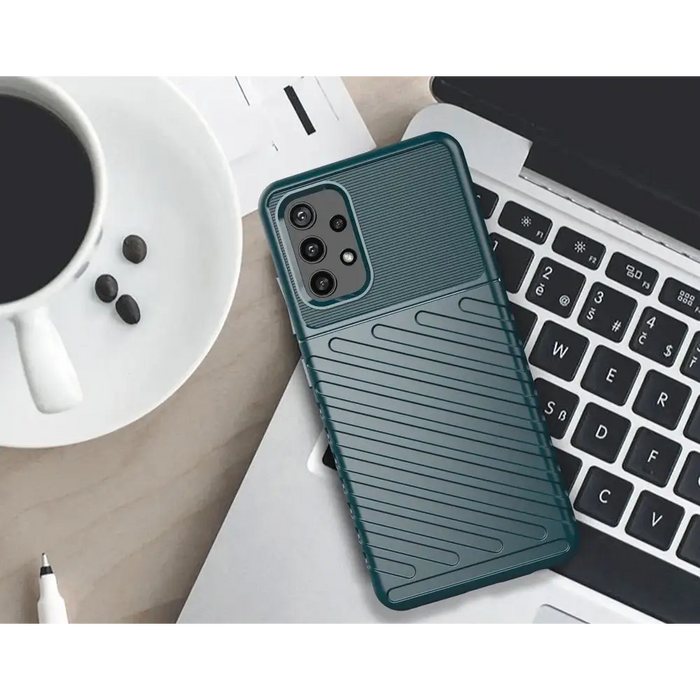 Thunder Case Flexible Tough Rugged Cover TPU Case for Samsung Galaxy A32 5G blue - Cell phone cases