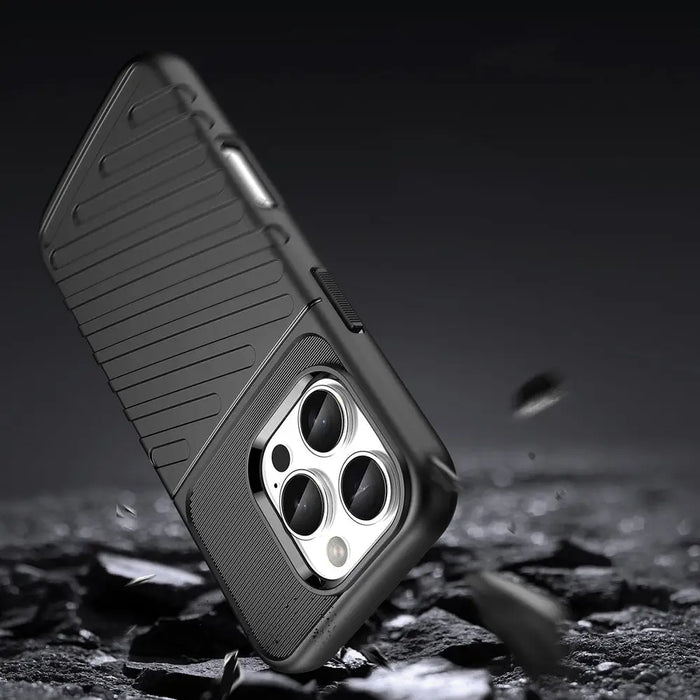 Thunder Case for iPhone 16 Pro Max Silicone Case - Black - Cell phone cases and covers<<<HurtelXML