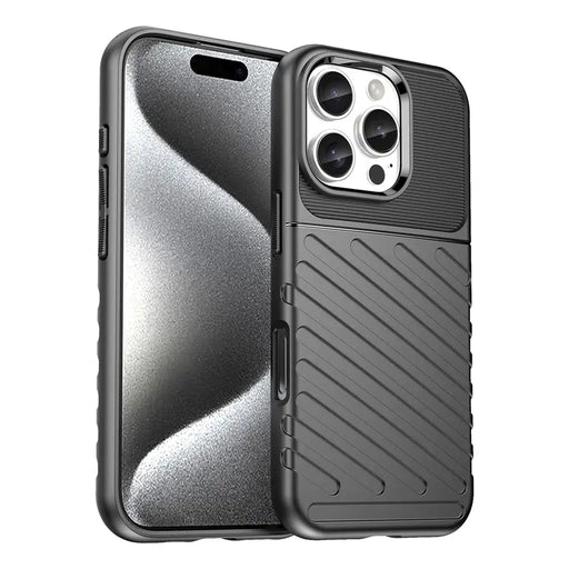 Thunder Case for iPhone 16 Pro Silicone Case - Black - Cell phone cases and covers<<<HurtelXML