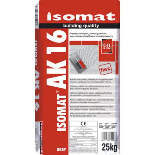 TILE ADHESIVE ISOMAT AK 16 GRAY - Лепила за плочки<<<Сухи строителни смеси<<<Строителни материали<<<Praktiker&&&Лепила