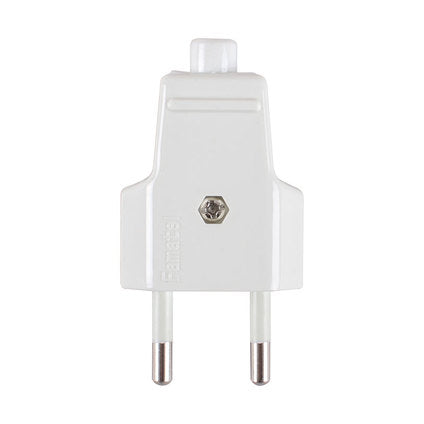 REPLACEABLE FLAT PLUG FOR HOME USE 10A, 250V WHITE TIMEX