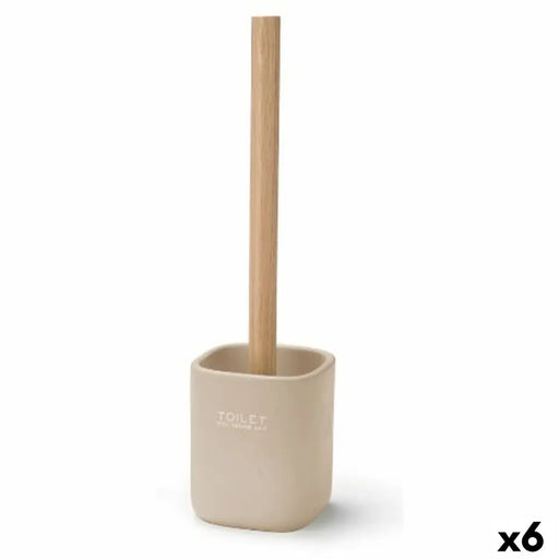 Toilet Brush Berilo White Beige Wood Polyresin 9,6 x 37 x 9,5 cm (6 Units) - Баня<<<Дом Градина<<<BigBuy&&&Аксесоари и