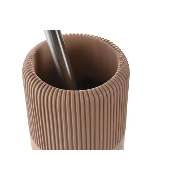 Toilet Brush DKD Home Decor 11 X 11 X 36,5 CM Cement Terracotta Stainless steel - Баня<<<Дом