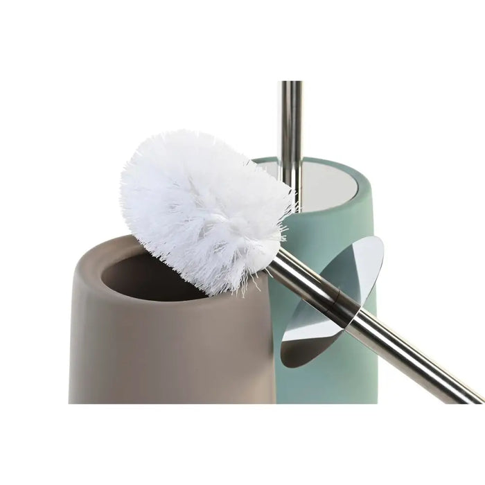 Toilet Brush DKD Home Decor 11 x 11 x 41 cm Beige Stainless steel Green Dolomite (2 Units) - Баня<<<Дом