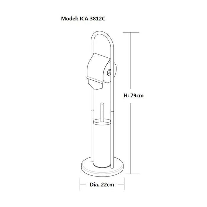 TOILET PAPER HOLDER WITH TOILET BRUSH INTER CERAMIC - Аксесоари за баня<<<Аксесоари за баня<<<Баня<<<Praktiker&&&Четки