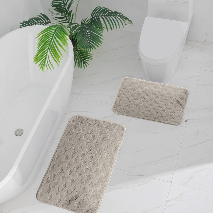 BATH MAT LINES GREY 3D 45X70